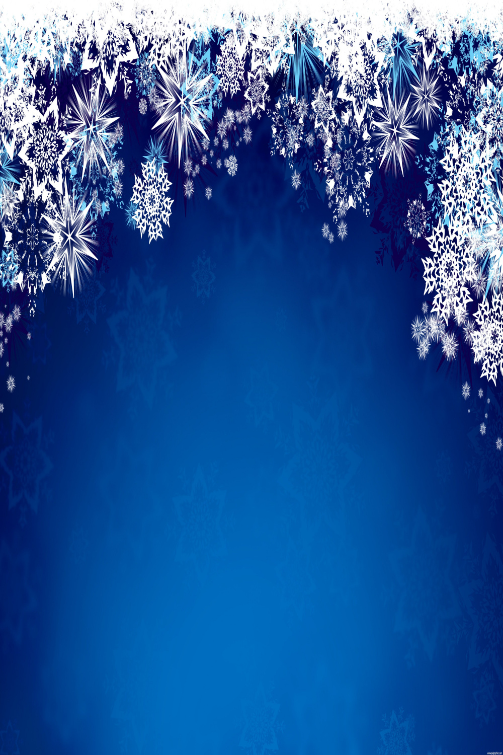 Blue Winter  magic winter snowflakes grungy winter design white