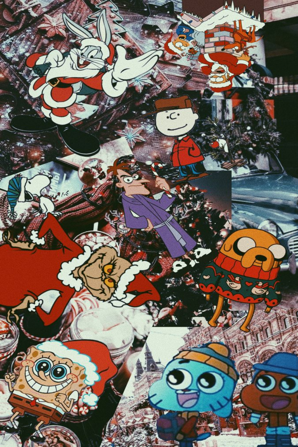 Christmas cartoon aesthetic wallpaper  Funny christmas wallpaper