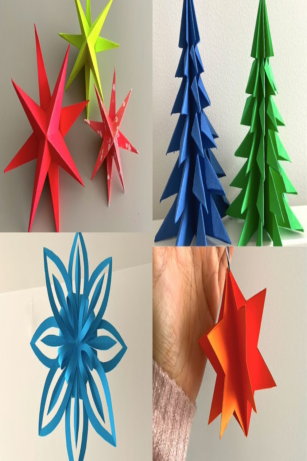 Christmas Decoration Ideas  Snowflake, Tree, Star  Paper Craft Ideas