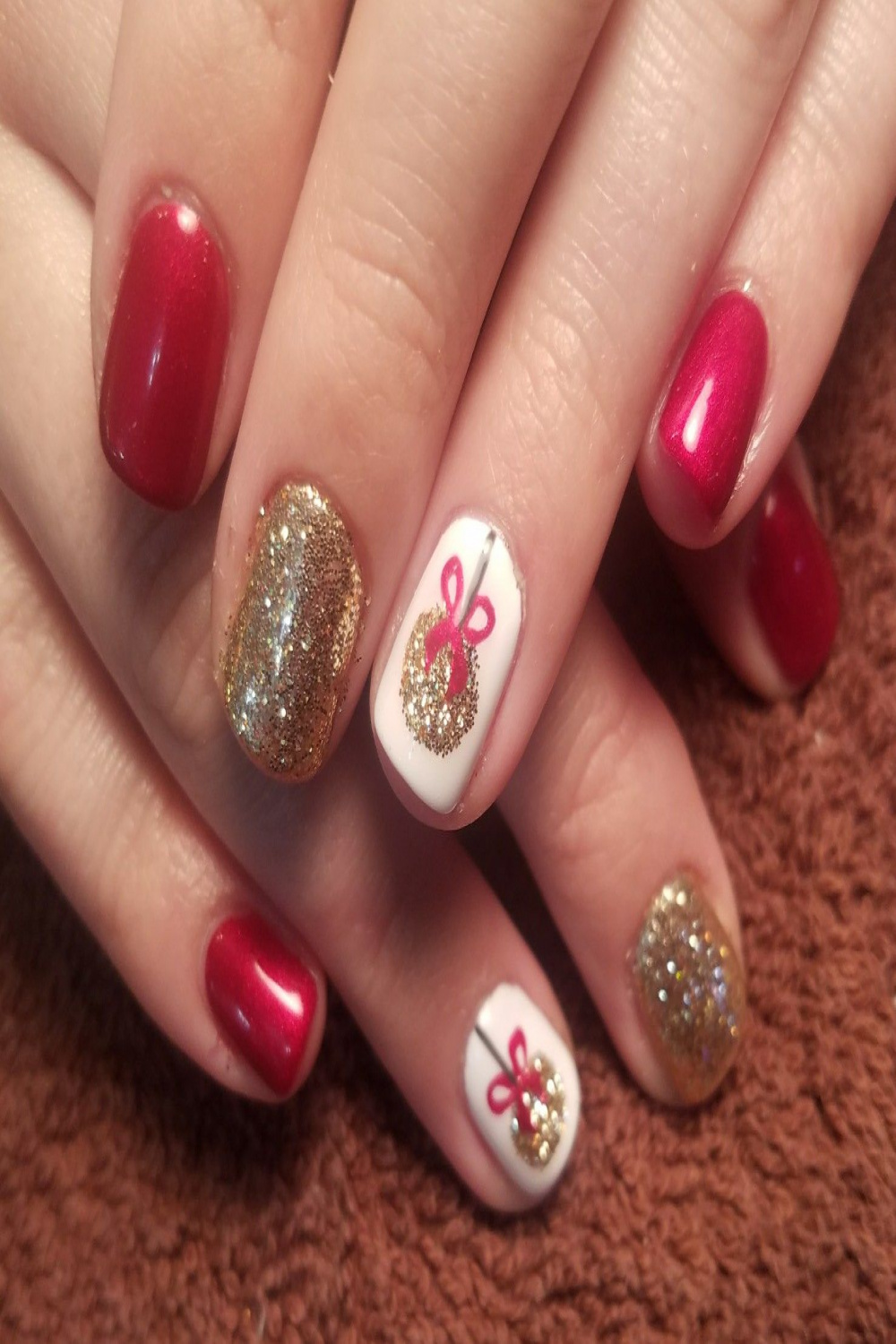 Christmas ornament gel nail  Nails, Nail designs, Nail art