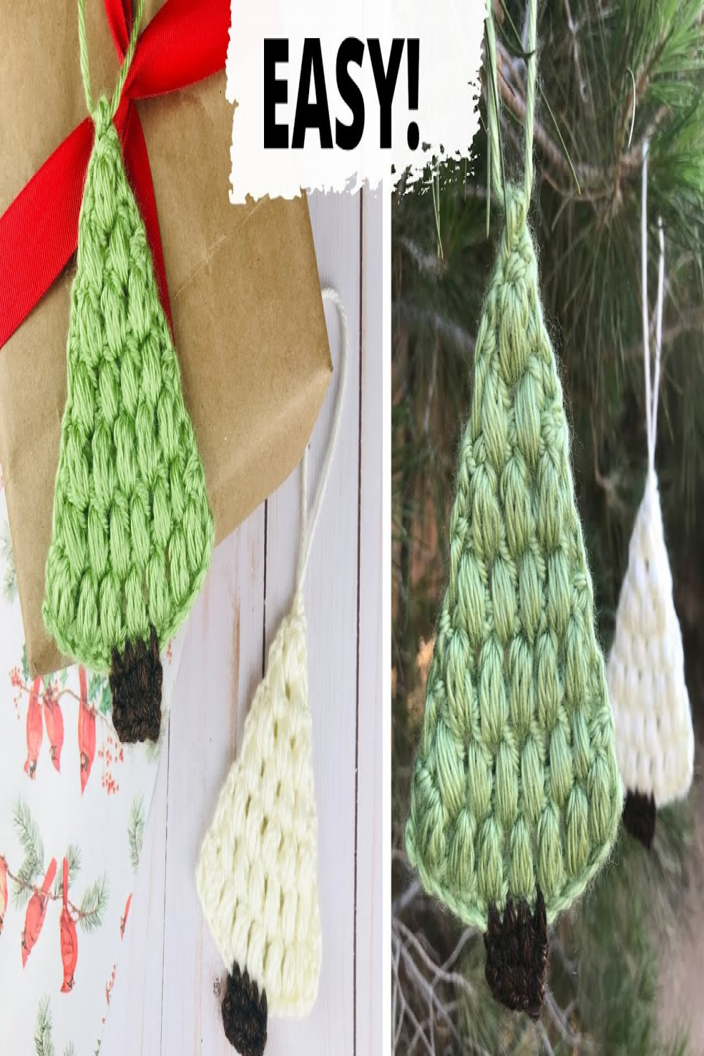 CROCHET CHRISTMAS TREE ORNAMENT - Free Pattern & Tutorial