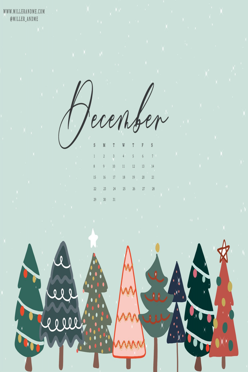 December  Desktop Background Option  — Miller & Me Design