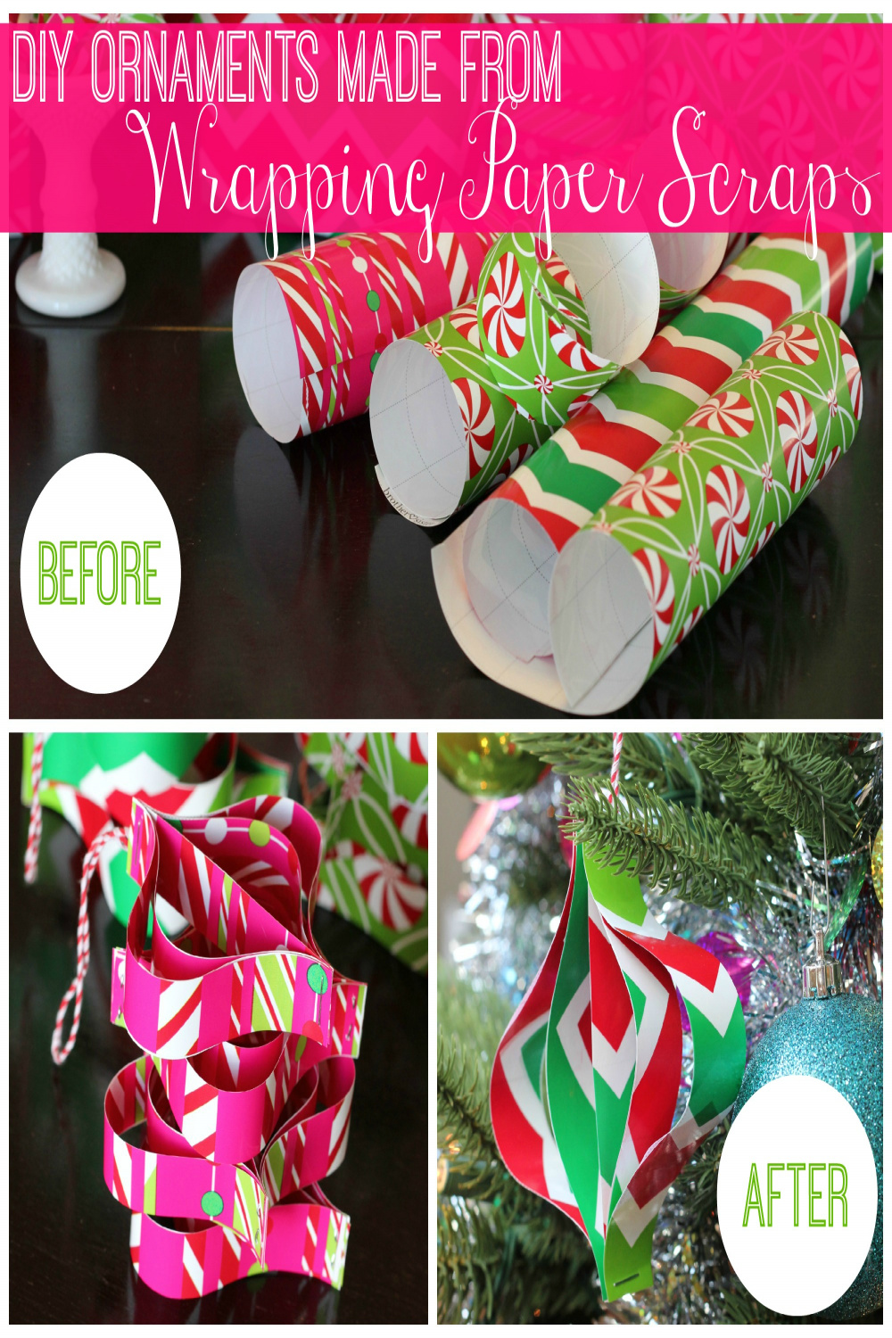 DIY Ornaments Made From Wrapping Paper Scraps - All Things G&D