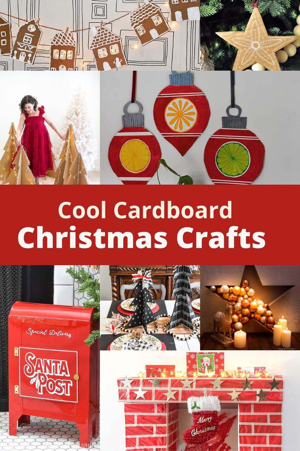 Easy Repurposed Cardboard Christmas Crafts - Pillar Box Blue