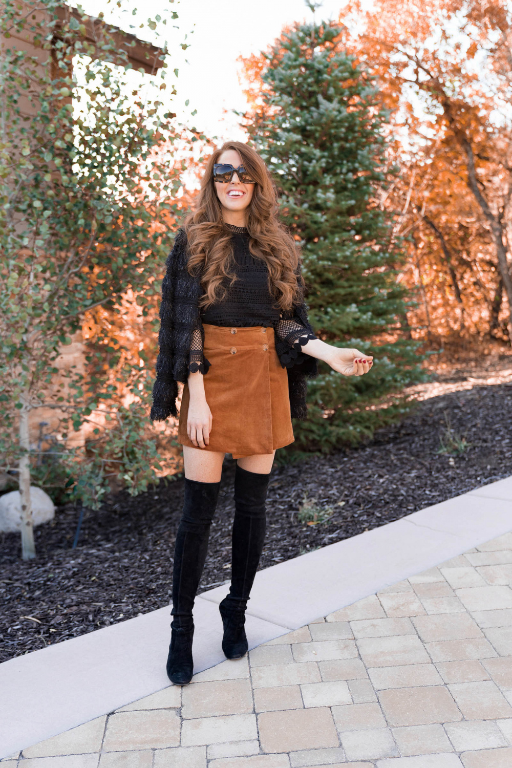 Gibson Glam Thanksgiving Outfit Ideas - Jimmy Choos & Tennis Shoes