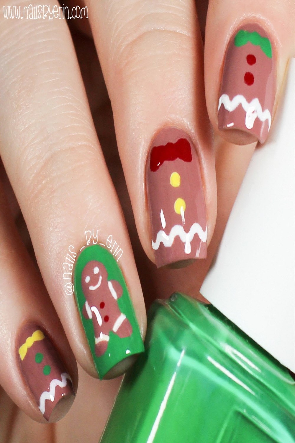 Gingerbread Nail Art  Christmas Cookie Mani Swap – NailsByErin