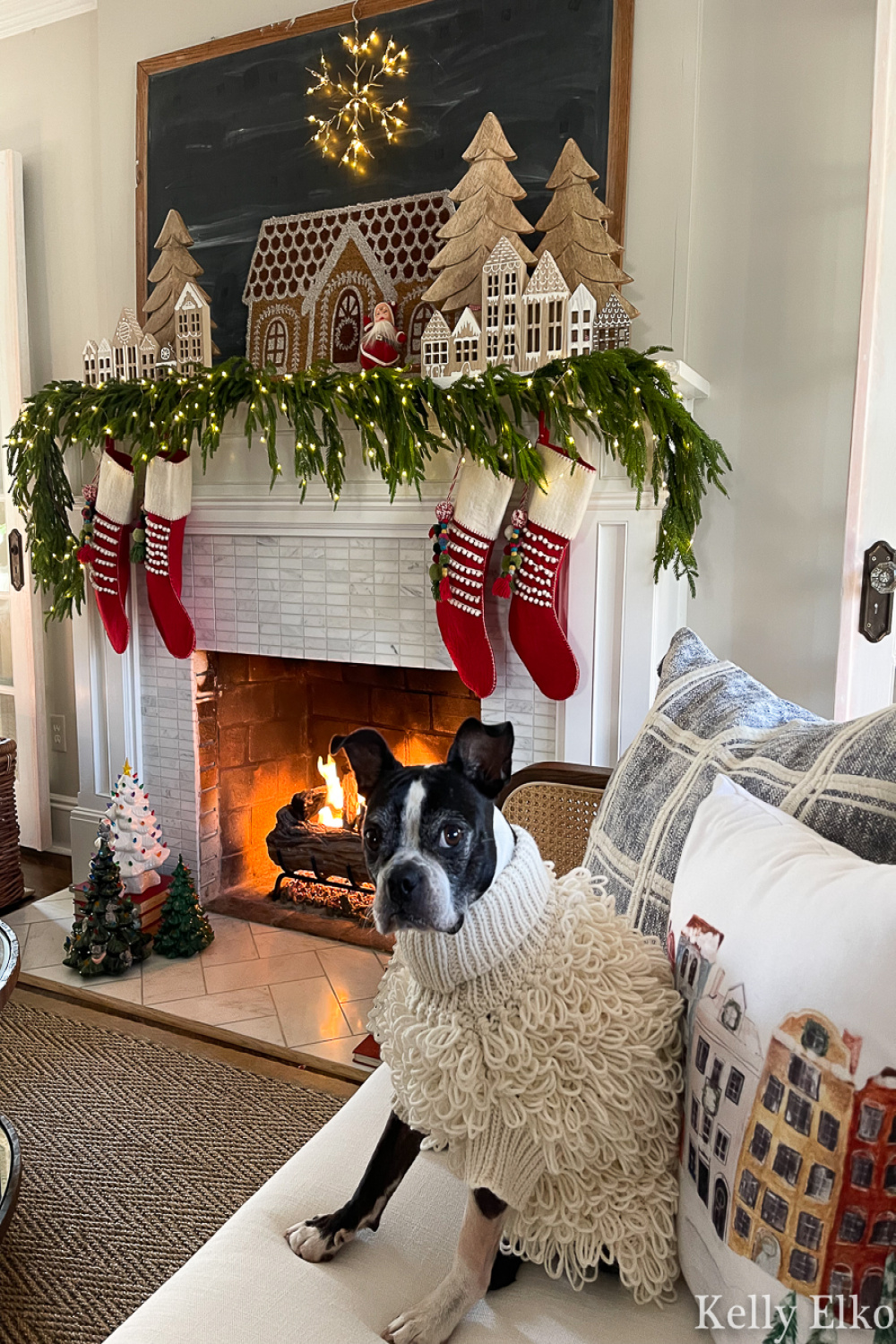 Gingerbread Village Christmas Mantel - Kelly Elko