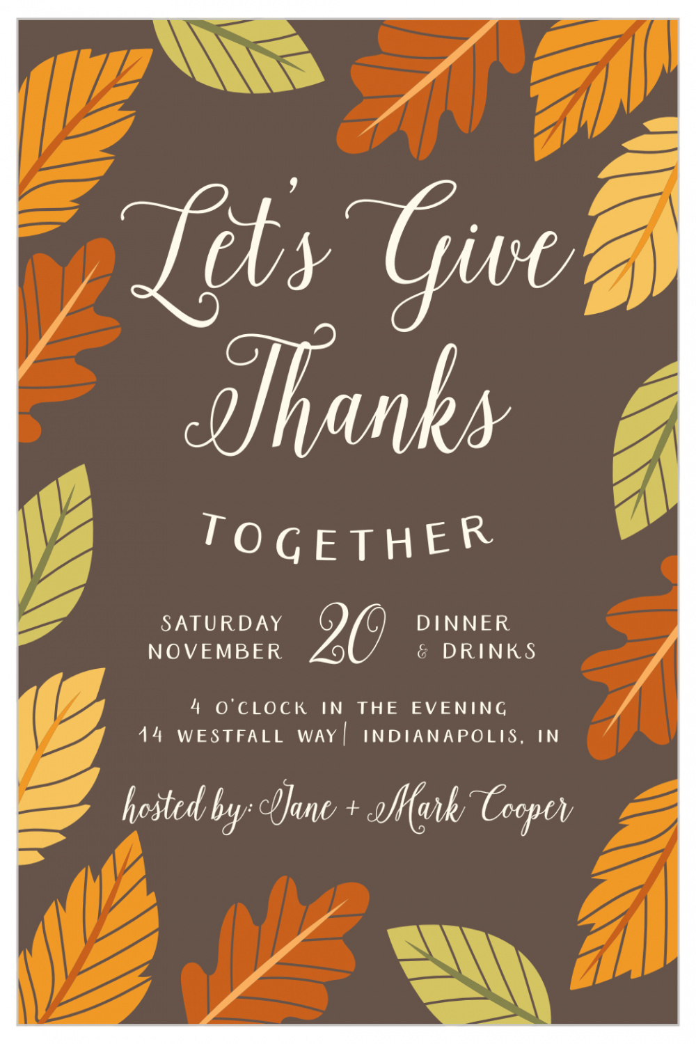 Gratefully Together Thanksgiving Invitations