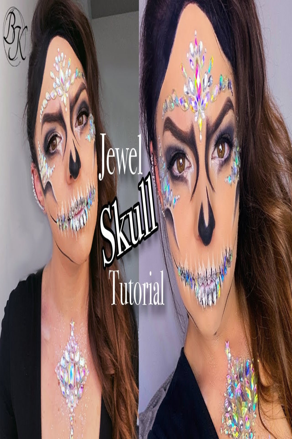 Halloween Jewel Skull Makeup Tutorial // by Bridgitte K Makeup