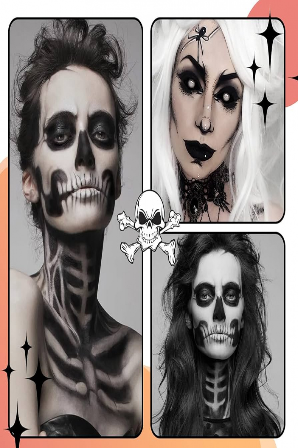 Halloween Makeup Set, Black and White Face Body Pigment for Halloween  Cosplay Makeup Face Painting for Clown Skeleton Theme Parties