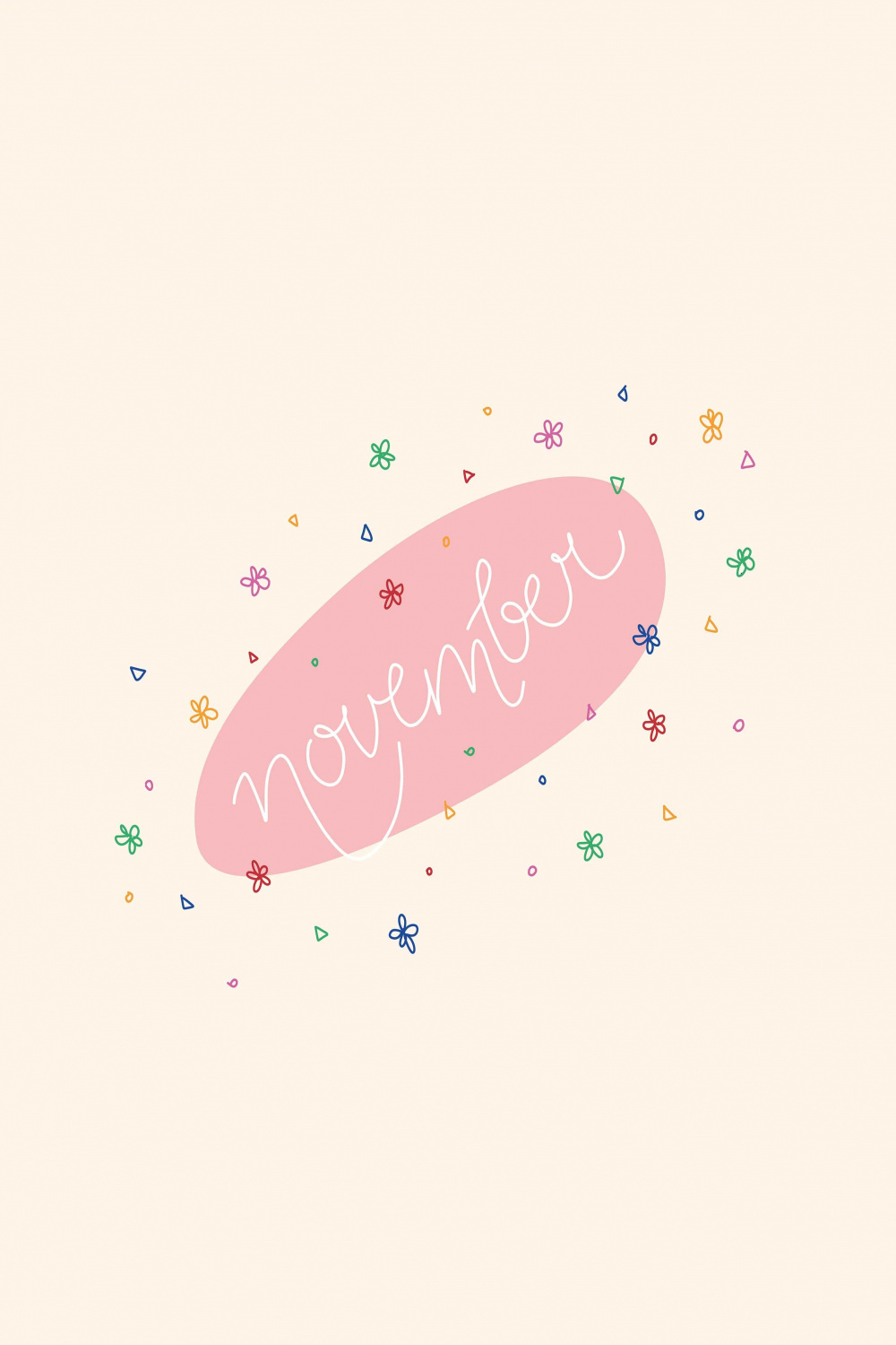 Hand-lettered November desktop, tablet and phone wallpaper