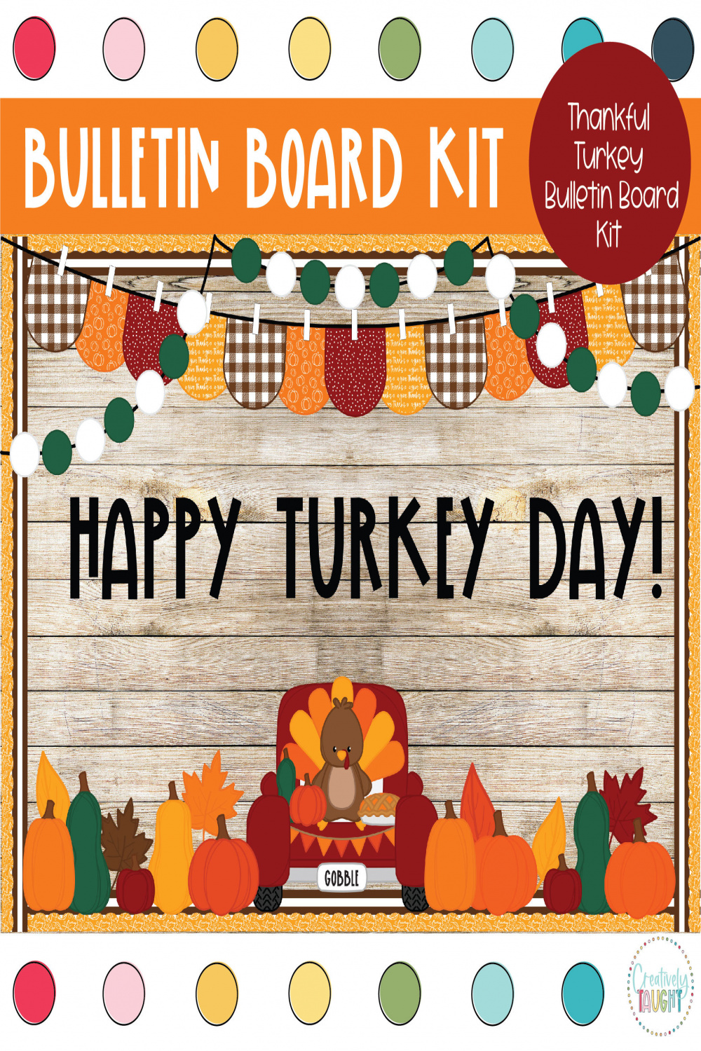 Happy Turkey Day Fall Thanksgiving Bulletin Board Kit - Etsy