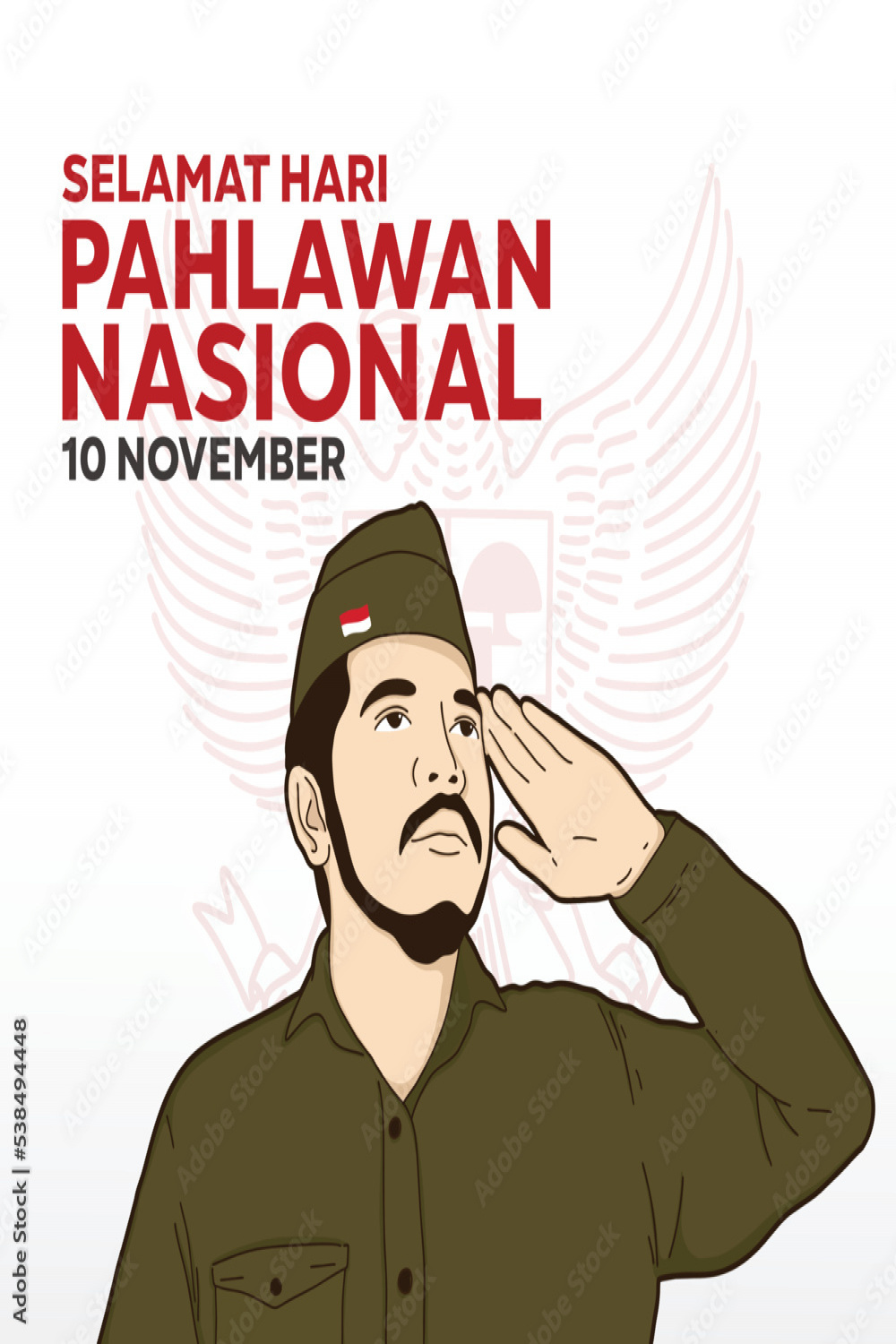 Hari Pahlawan Nasional Indonesia,  november, perfect for office