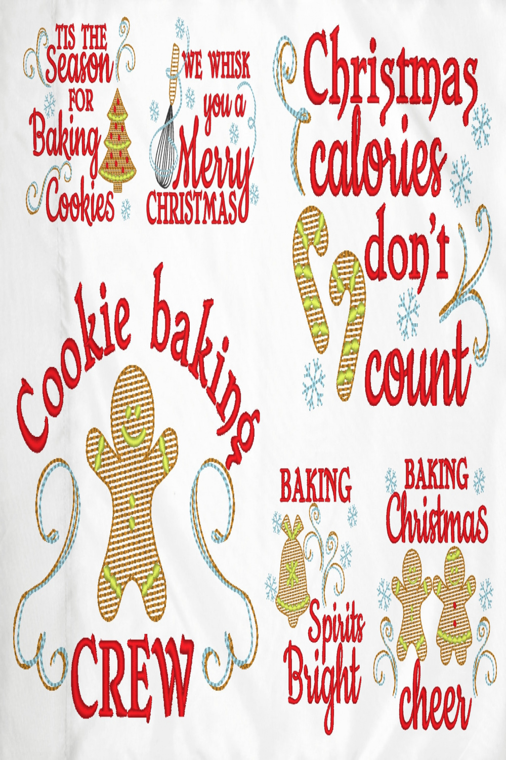 Merry Christmas kitchen baking kids cookies SET of  designs