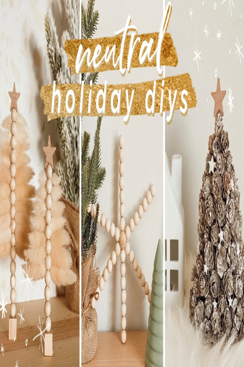 NEUTRAL DIY HOLIDAY DECOR *AFFORDABLE + EASY*  Boho and Scandinavian  Christmas Aesthetic for