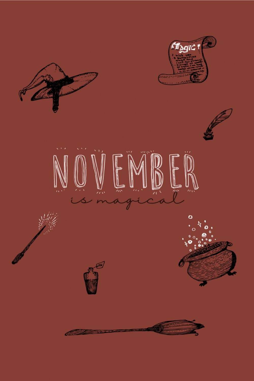 November is magical phone wallpaper by coffeepdf  November