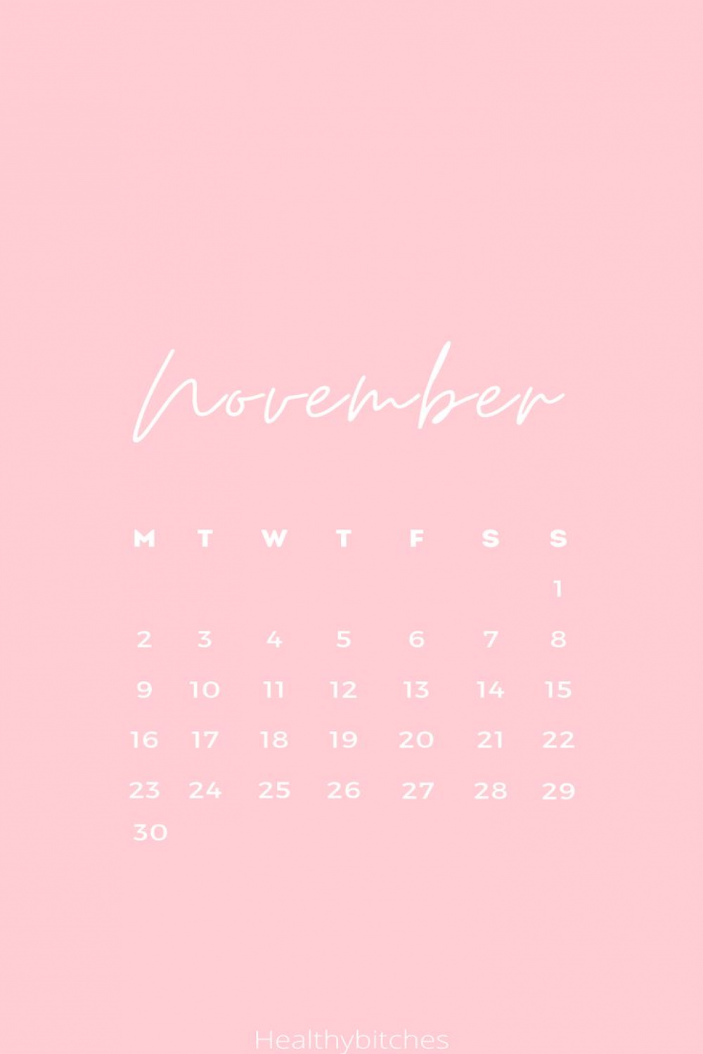 Pink November  calendar phone background  Pink calendar, Cute