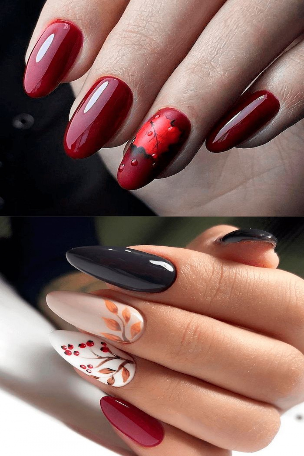 Red Fall Nail Designs in   Winter nails, Winter nail designs