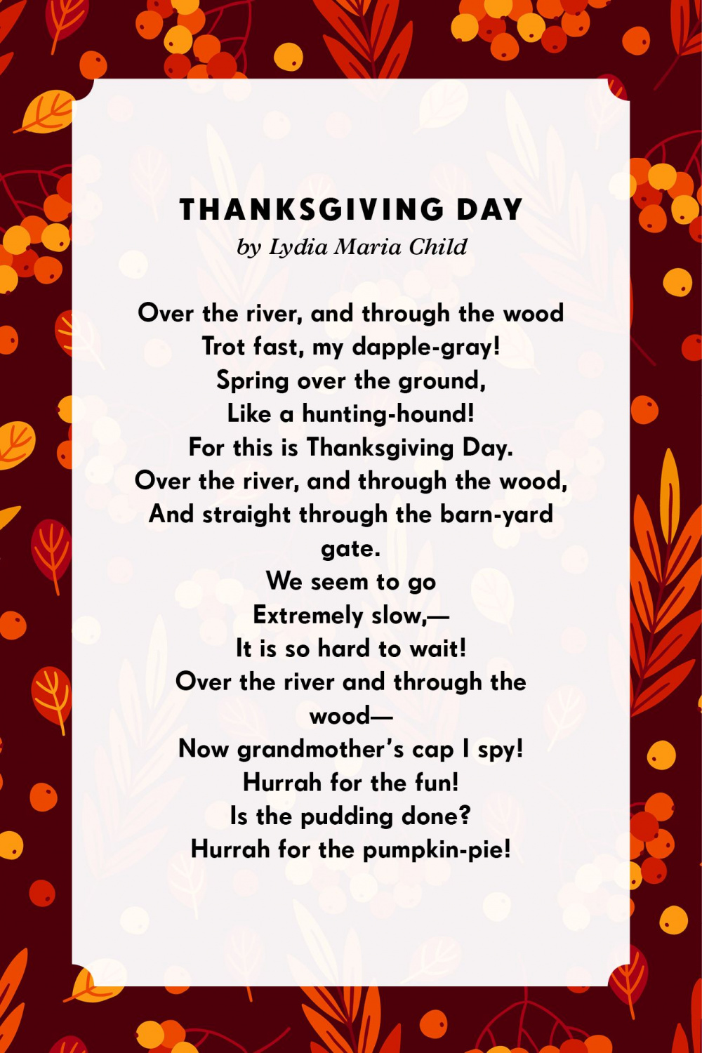 Thanksgiving Poems for Family