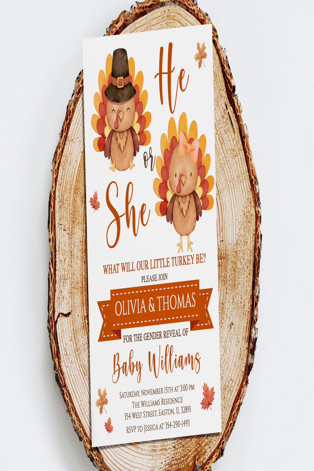 Turkey Gender Reveal Invitation Thanksgiving Gender Reveal - Etsy