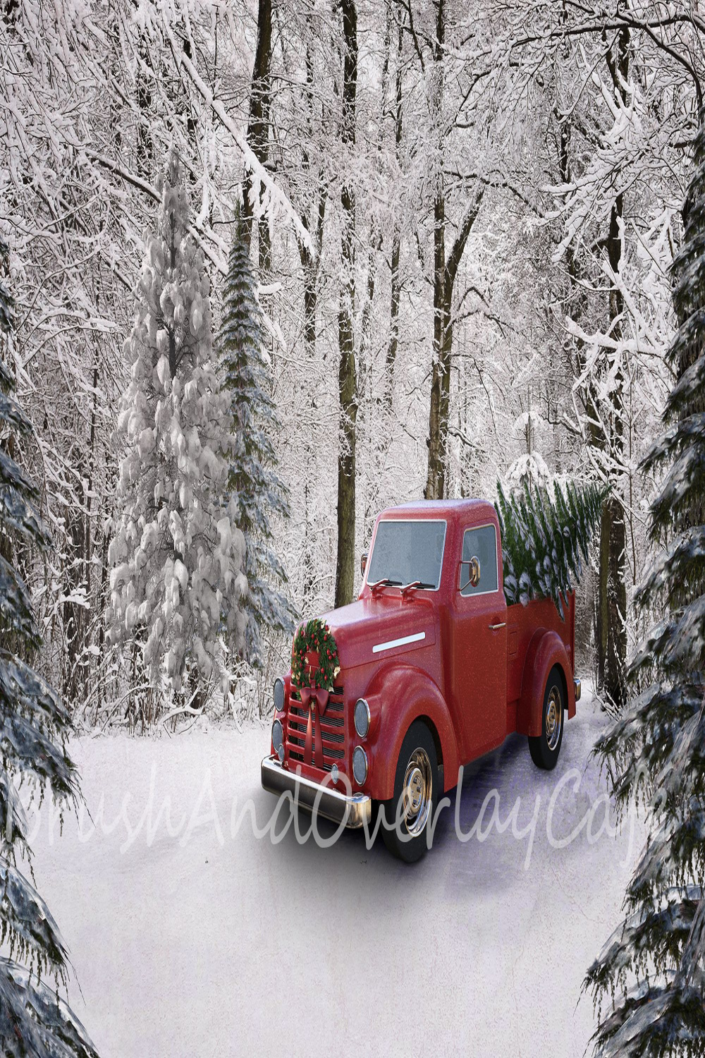 Vintage/antique Red Truck Old Fashioned Christmas Digital - Etsy