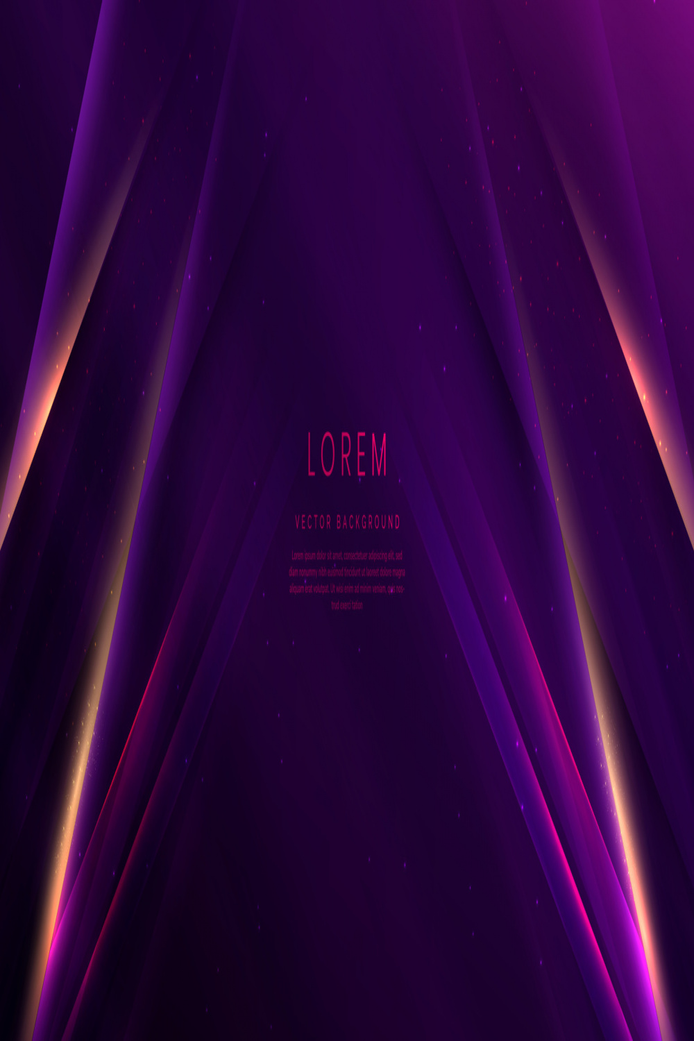 Abstract elegant dark purple background with golden lighting