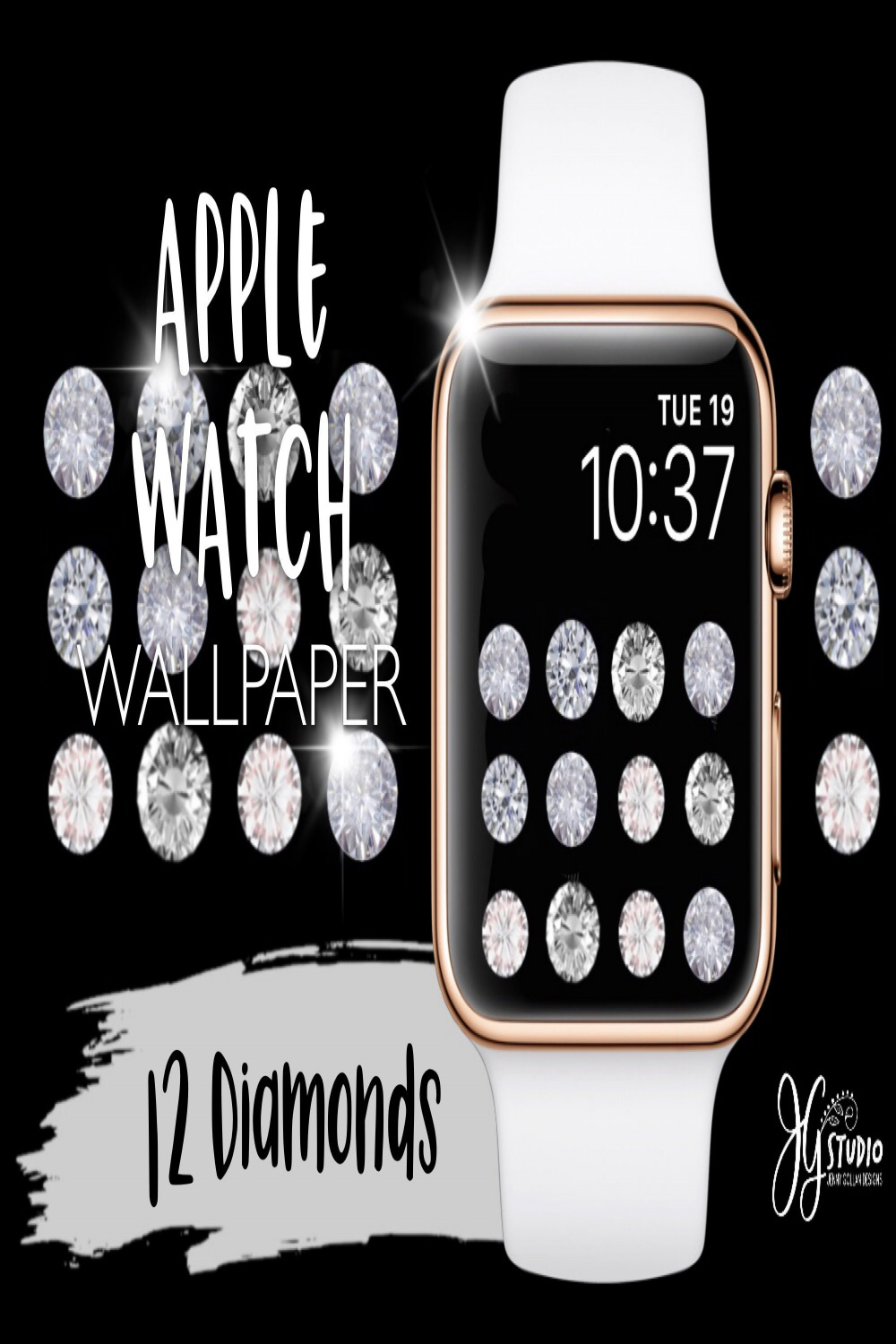 Apple Watch Wallpaper  Diamanten Ziffernblatt Design - Etsy