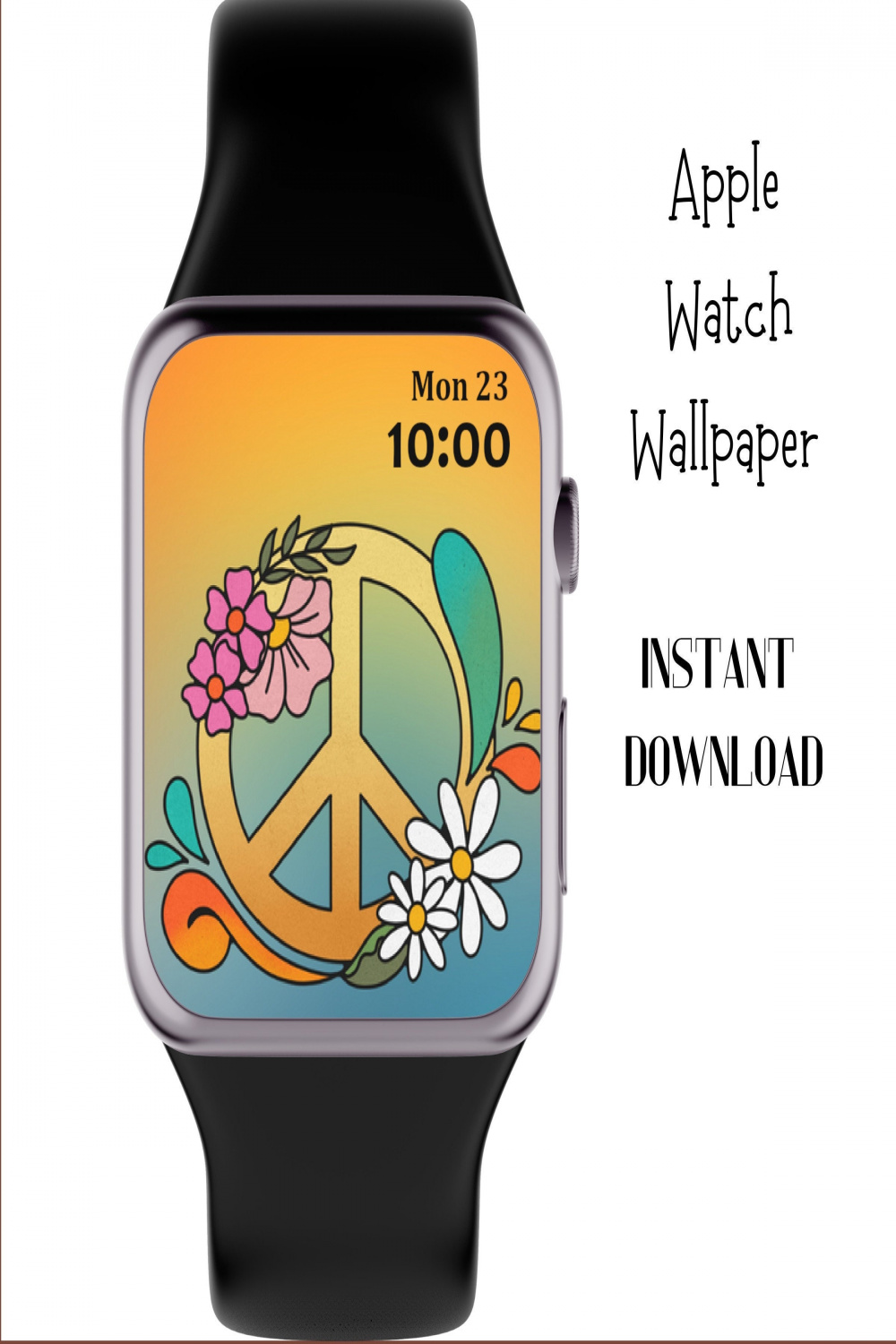 Apple Watch Wallpaper Face Design Hippie Peace Sign Apple - Etsy