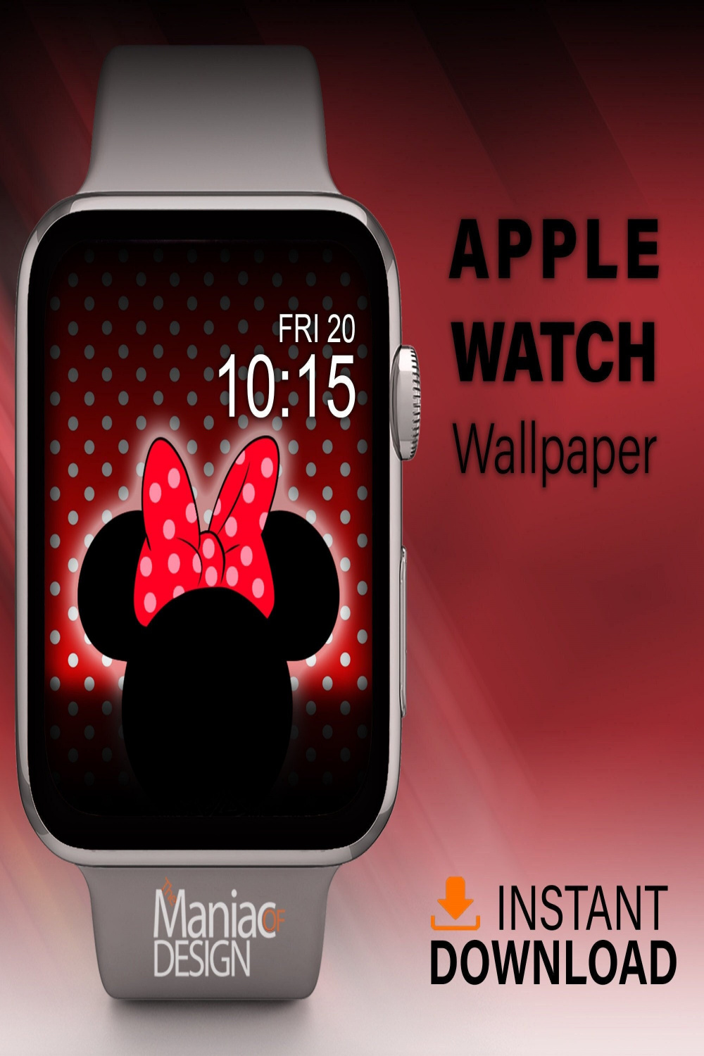 Apple Watch Wallpaper Red Mickey Mouse Wallpaper Apple Watch - Etsy