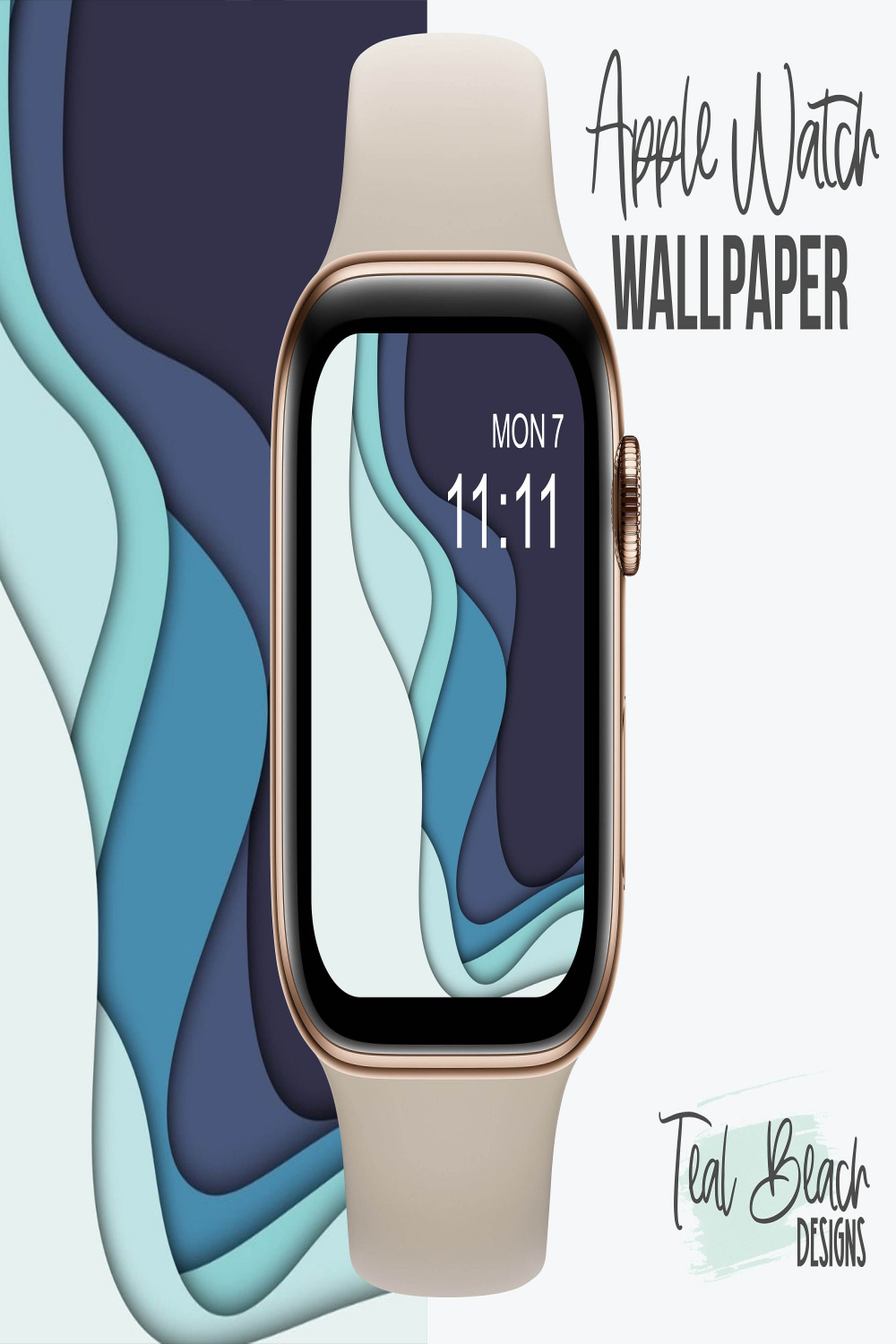 Apple Watch Wallpaper  Uhr Hintergrund  Wellige Beach Layers Watch Tapete   Apple Watch Zubehör  Apple Watch Face Design