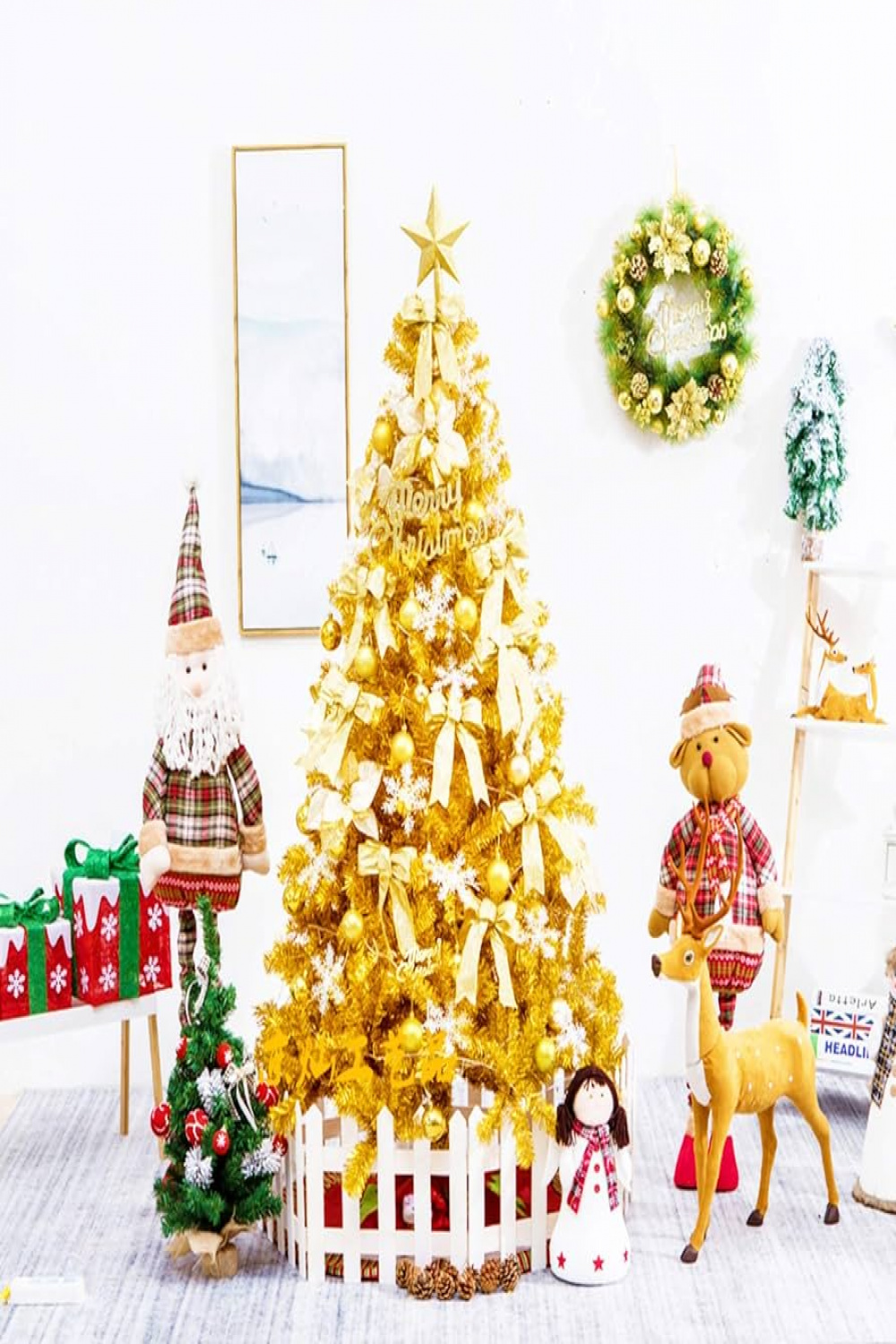 BGSFF Super Large Christmas Tree ft ft ft ft m Golden Artificial  Christmas Tree Christmas Decoration for Festive Gift Party Indoor Outdoor