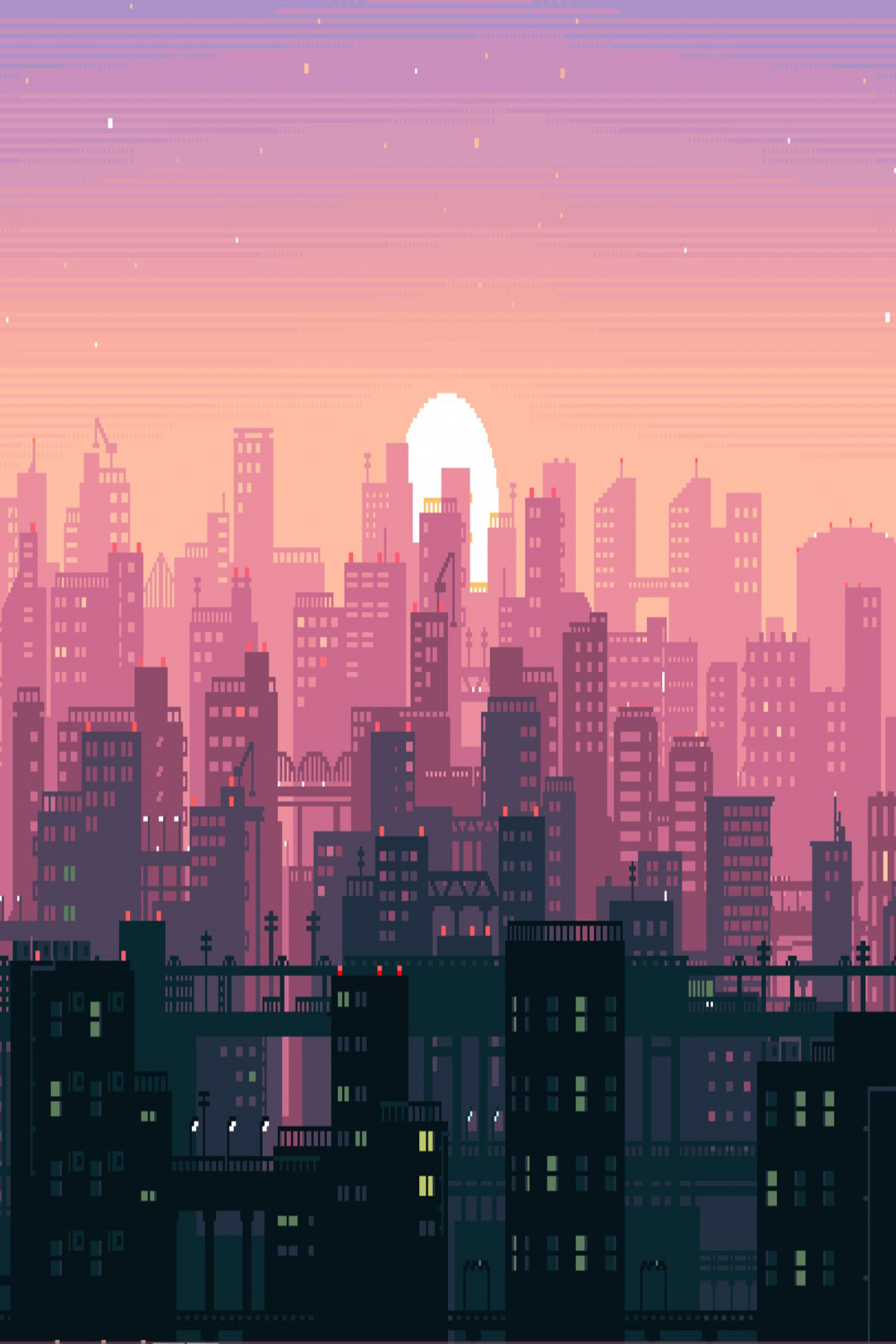 -Bit Sunset [x]  Pixel art background, Computer