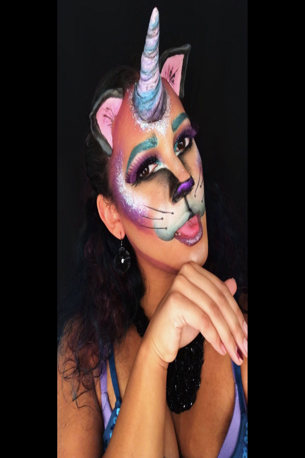 Caticorn halloween Makeup