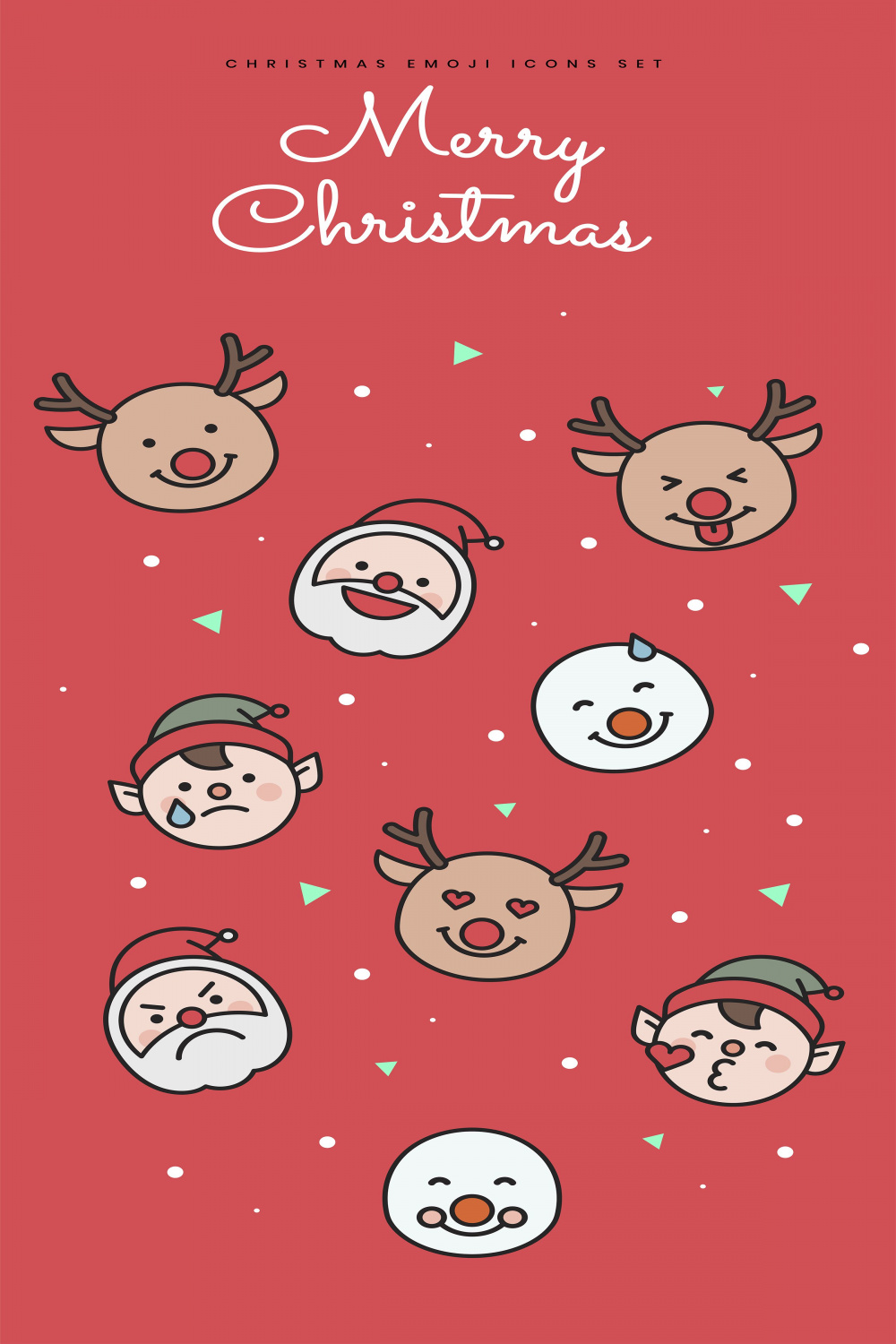 Christmas Emoji Icons Set  Icon set, Christmas wallpaper, Emoji