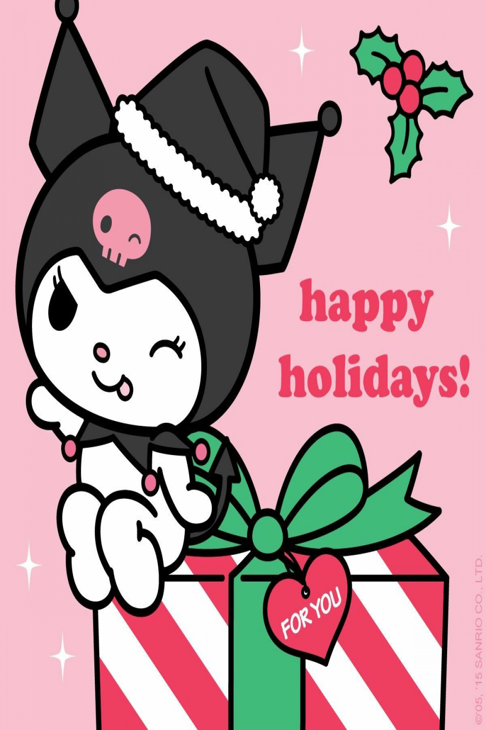 ✮ Christmas ✮ Kuromi  Hello kitty drawing, Hello kitty iphone