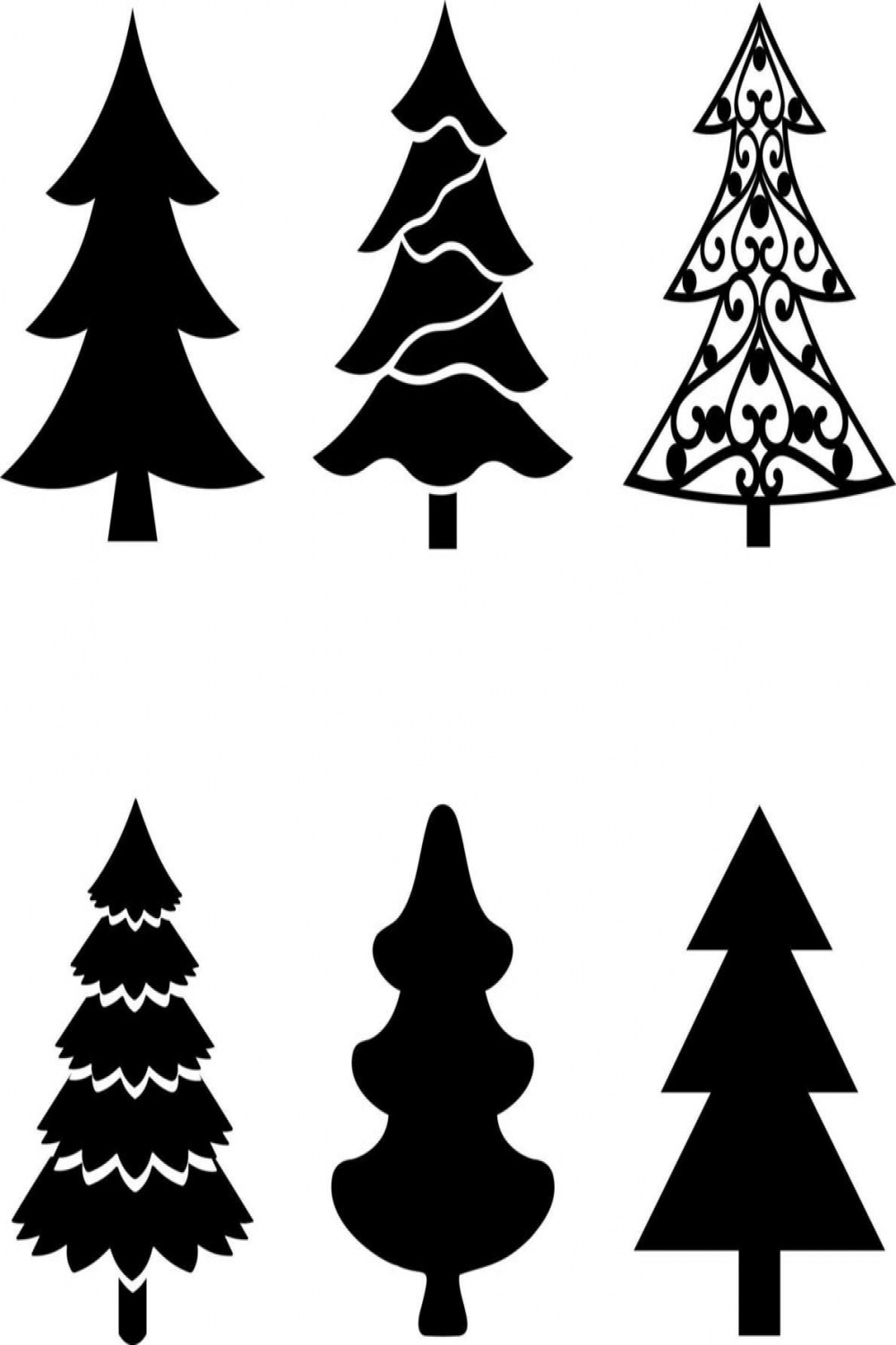 Christmas tree silhouette  Vector Art at Vecteezy