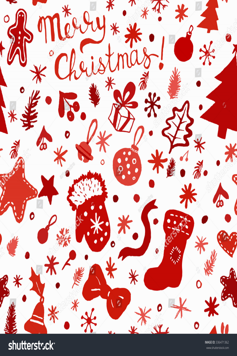 Christmas Wallpaper Red Winter Holidays Pattern Stock Vector