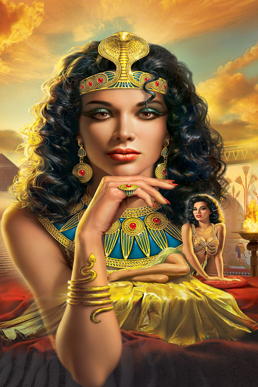 Cleopatra, d, beauty, egypt, gold, pharaoh, queen, snake, HD