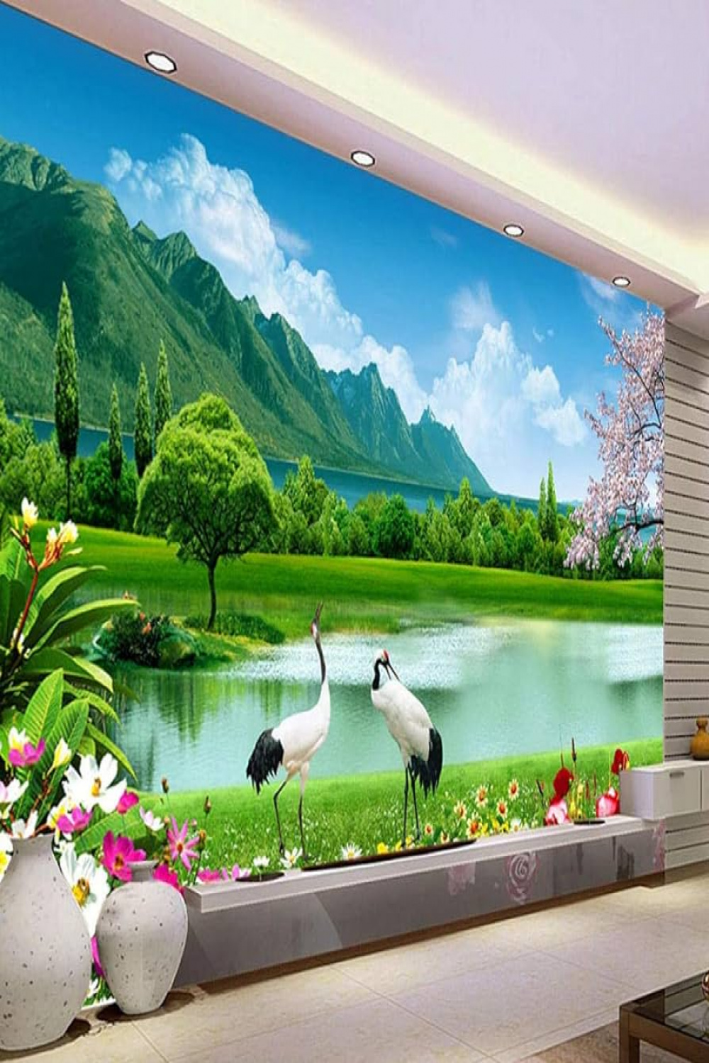 D Wallpaper Nature Landscape Lake Photo Wallpaper Living Room Bedroom Home  Decor Background Wallpaper Papel De Parede Frescoes  cm (L) x  cm