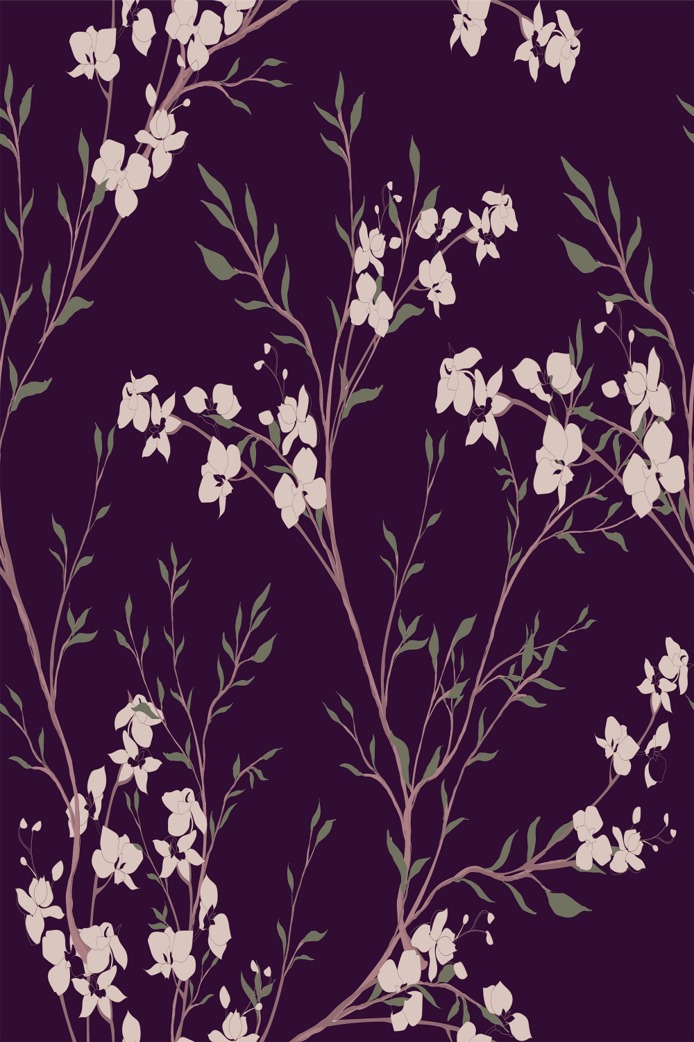 Dark Wallpaper Purple Wallpaper Antique Wallpaper Floral - Etsy