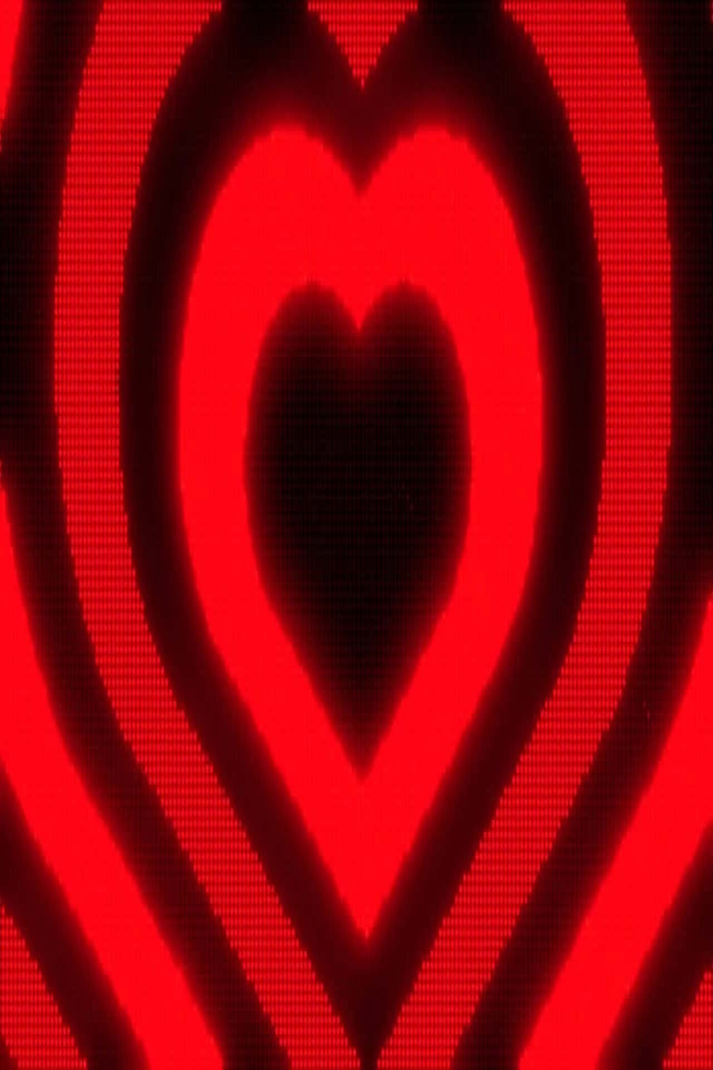 Download A Red Heart Shaped Screen With Black Lines  Wallpapers