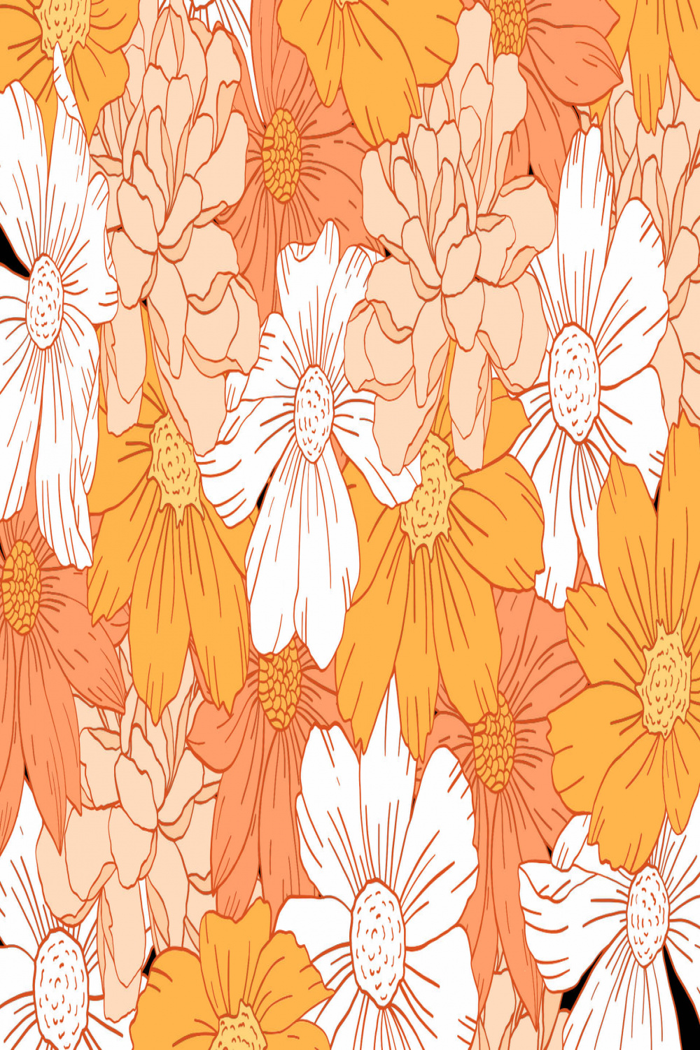 Downloaden Floralesorange Pastell Ästhetik Tumblr Laptop Wallpaper