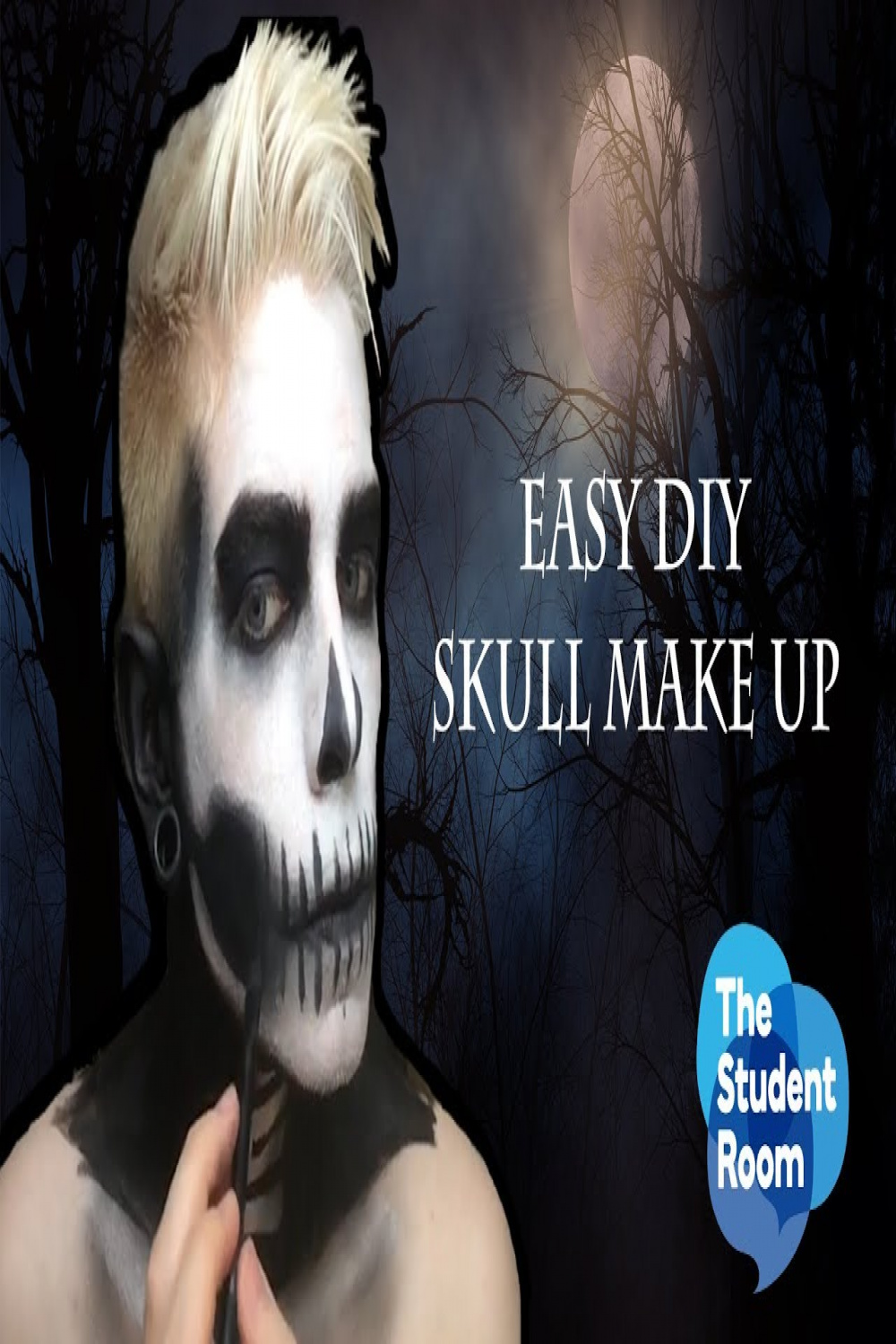 Easy Skull Makeup Tutorial  Hallowen Makeup