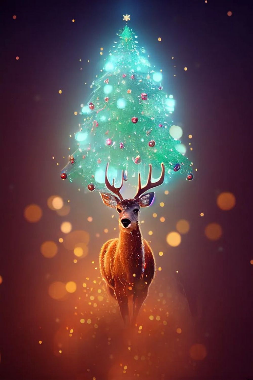 Elegant Christmas Deer Background