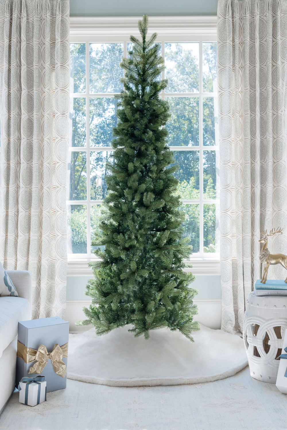 Foot King Douglas Fir Slim Artificial Christmas Tree Unlit