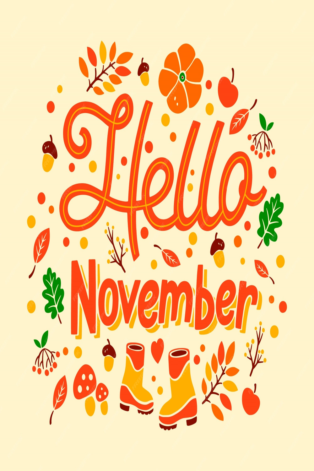 Free Vector  Flat hello november background for autumn celebration