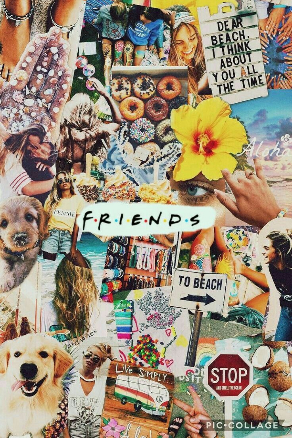 friends wallpaper☯️🌸💛🐬  Collage background, Cute wallpapers