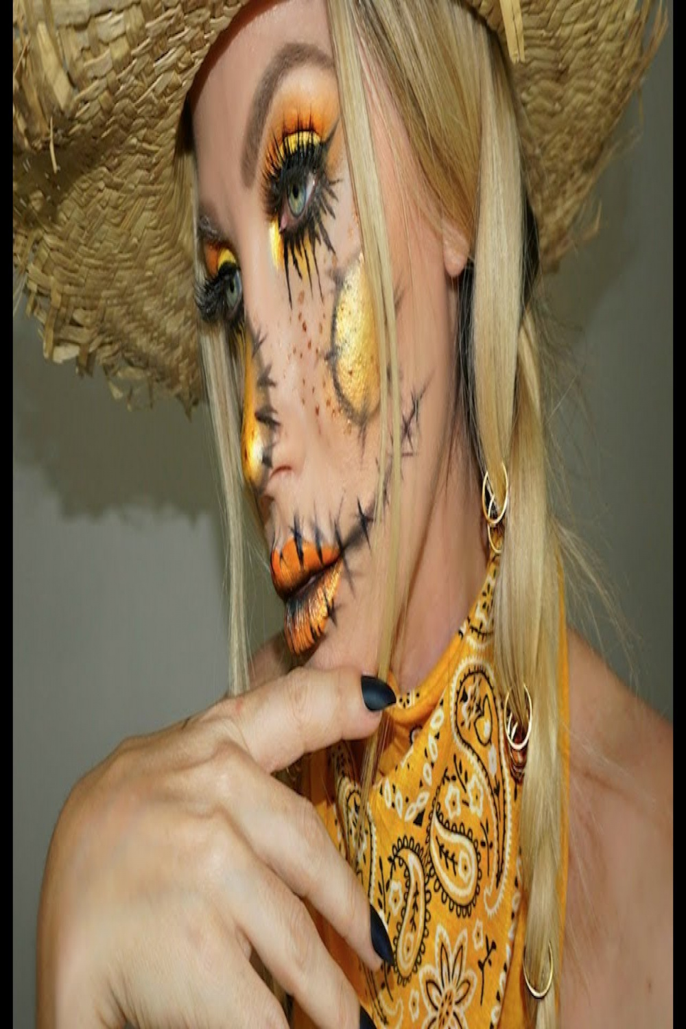 GLAM SCARECROW HALLOWEEN MAKEUP