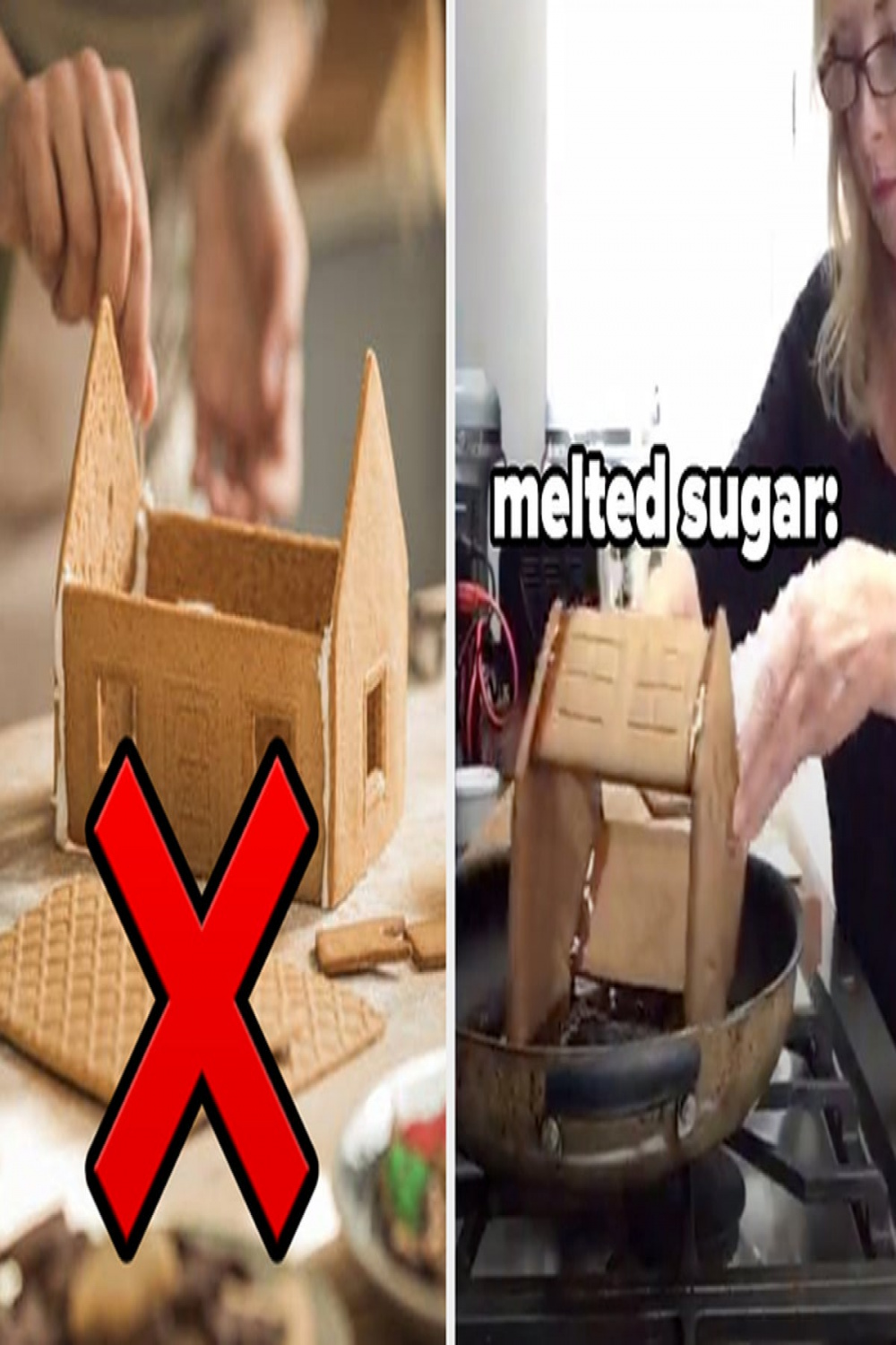 Hack: Best Way To Glue Your Gingerbread House So It Doesn