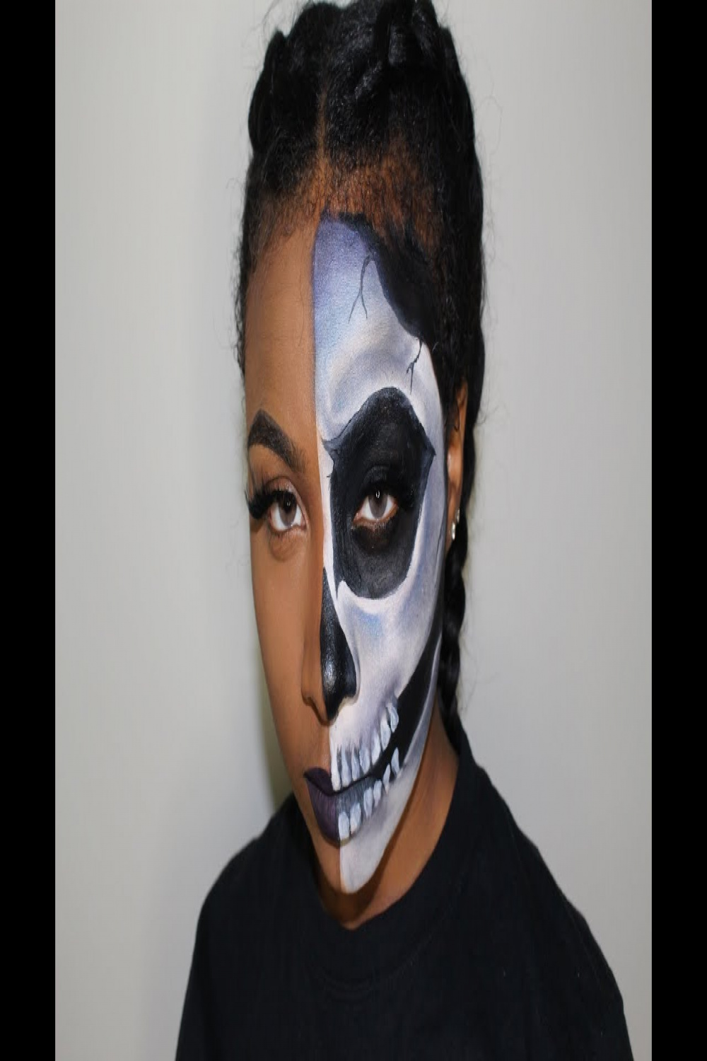 Half Skull Halloween Makeup Tutorial  Beginner Friendly